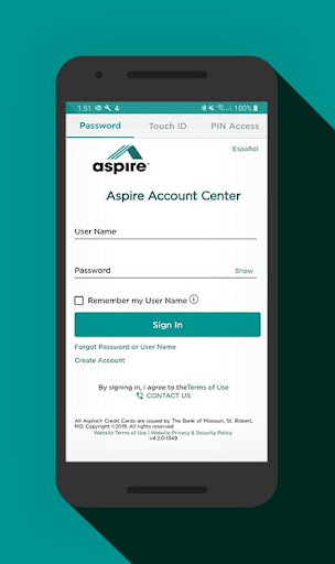 Account center. Aspire account.