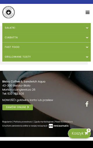 Bistro Coffee  Sandwich Aqua