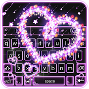 Sparkling Heart Neon Keyboard Theme
