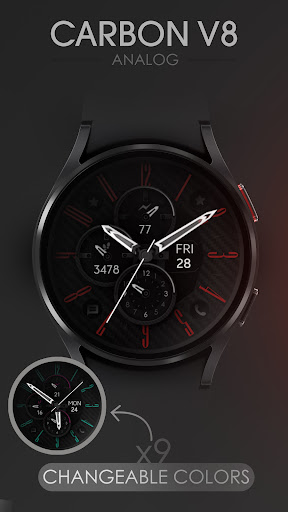 Carbon v8 Analog watch face Screen 2