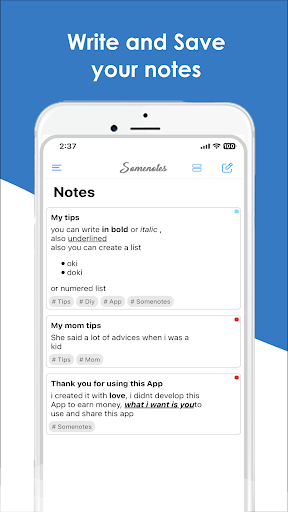Somenotes Screen 2