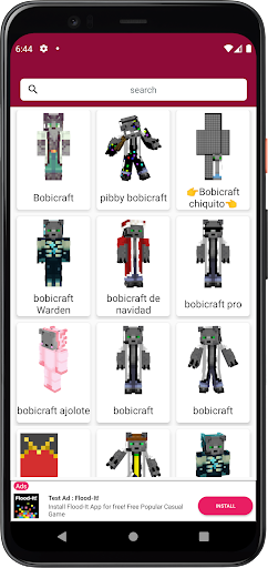 Android application Skin de Bobicraft Minecraft screenshort