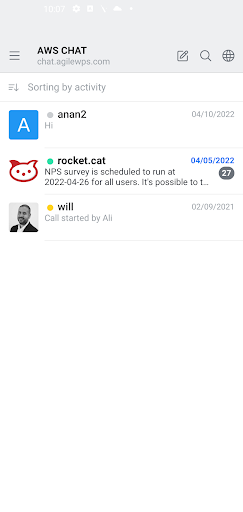 Agile.Chat Screen 2