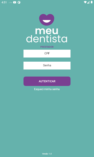 Android application MEU DENTISTA - PRESTADOR screenshort