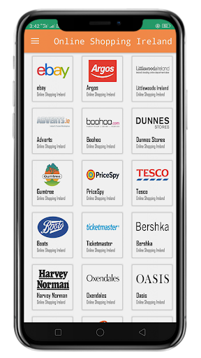 Android application Online Shopping Ireland screenshort