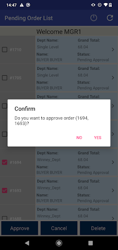 Dealer Order approval