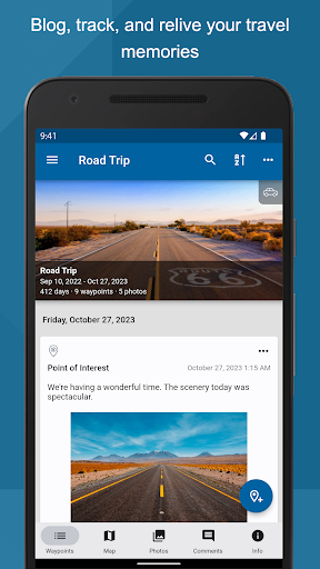 Android application TrackMyTour screenshort