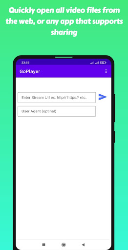 Android application GoPlayer : URL video player screenshort