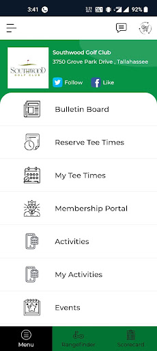 Android application Southwood Golf Club screenshort