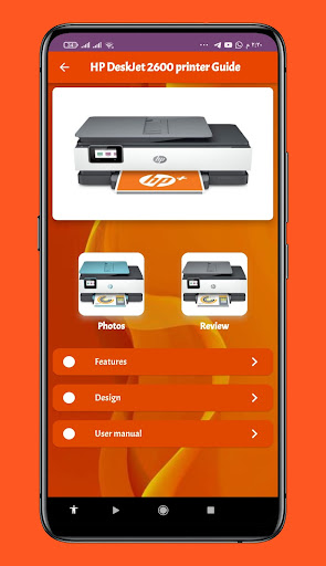 HP DeskJet 2600 printer Guide Screen 2