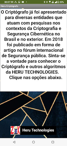 Criptografia 100% brasileira Screen 2