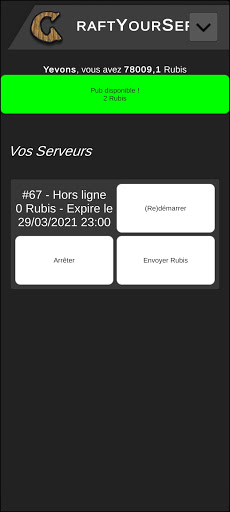 Android application CraftYourServ screenshort