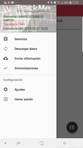 Android application TrackMe screenshort