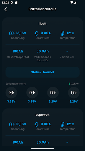Supervolt - LiFePO4 BMS App Screen 3