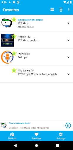 Sierra Leone Radio Stations Screen 2