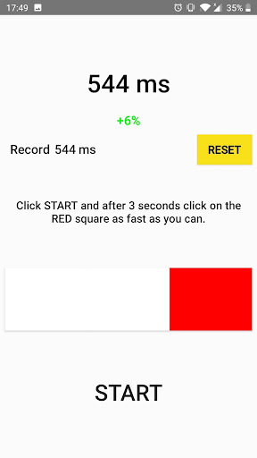 Android application Test My Reaction Time screenshort