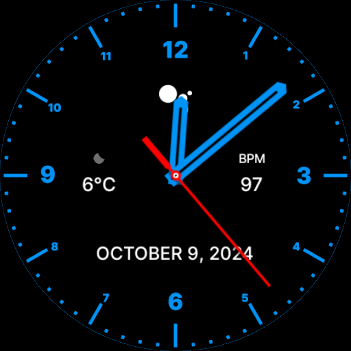 Blue Analog Watch Face Logo