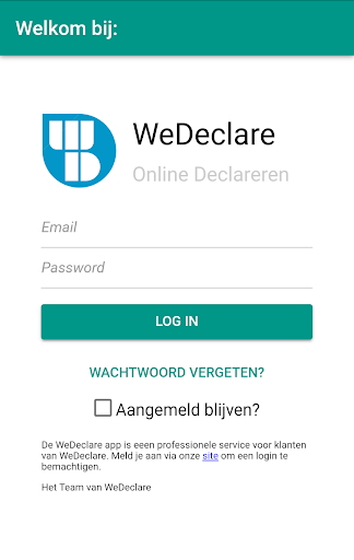Android application WeDeclare - online declareren screenshort