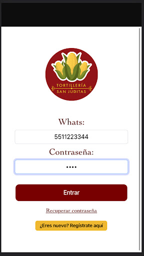 Android application Tortillería San Juditas screenshort
