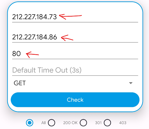Android application Check IP Range screenshort