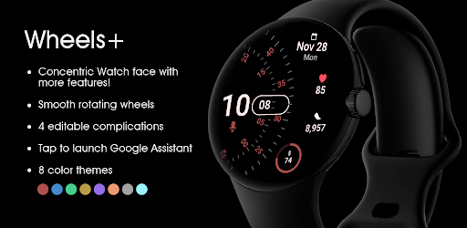 Android application Wheels+ Digital Watch Face screenshort