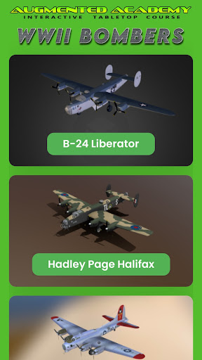 Android application WW2 Bombers - AR Course screenshort
