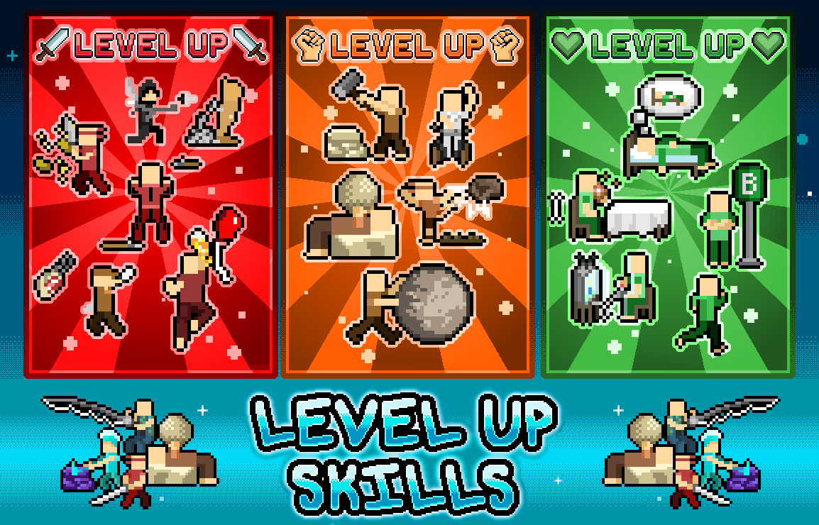 Collect various resources in Idle Skilling Mod APK