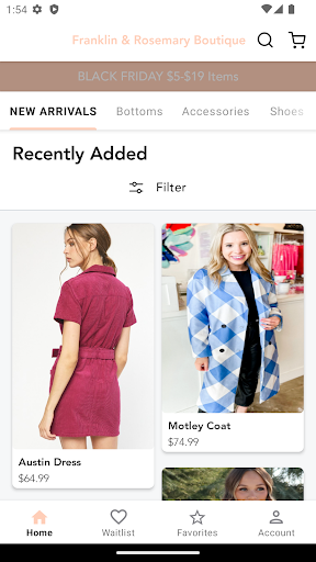 Android application Franklin & Rosemary Boutique screenshort