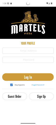 Android application Martel’s Pizza screenshort