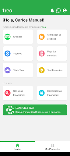Android application Treo: Plataforma Financiera screenshort