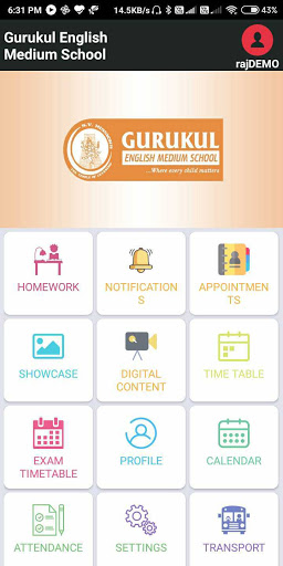 Gurukul School Parent App Screen 2