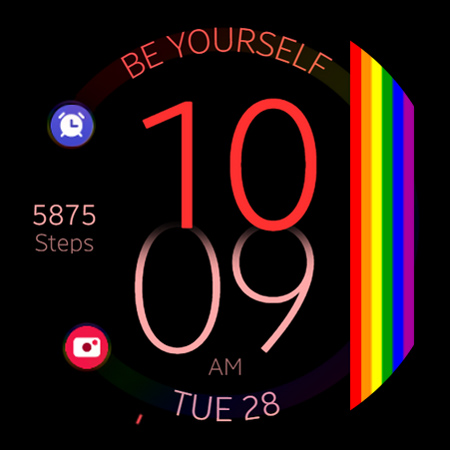 Rainbow digital watch face