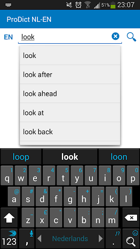 Android application Dutch - English dictionary screenshort