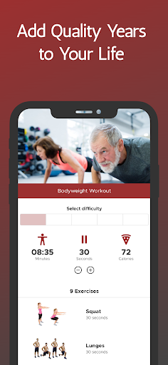 Screenshot of Training Plan for Over 50s
