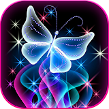 Neon Butterfly Glitter Live Wallpaper App icon