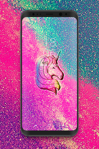 Cute Unicorn Glitter Wallpaper