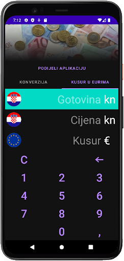 Euro konverter Screen 2