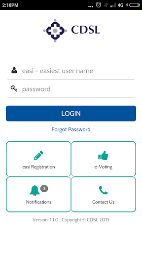 Android application CDSL Myeasi screenshort