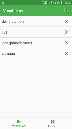 Android application Estonian Language Word Trainer screenshort