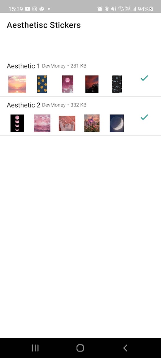 Android application Aesthetic Stickers screenshot