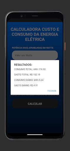 Calculadora Custo da Energia Screen 3
