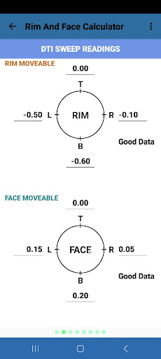 Shaft Alignment Calculator Screen 3