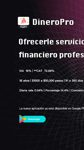 Android application DineroPro – Credito Préstamo screenshort