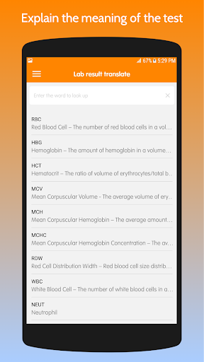 Android application DrDi - Lab result translate screenshort