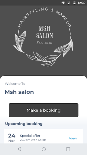 Android application Msh salon screenshort