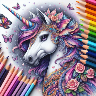 Unicorn Glitter Coloring Pages