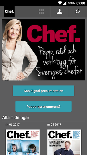 Android application Tidningen Chef screenshort