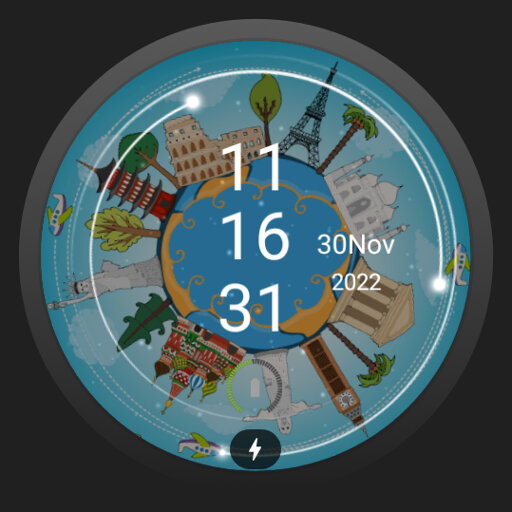 Animated World monuments Watch logo