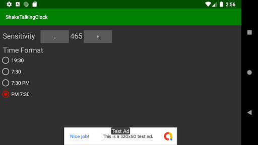 Shake Talking Clock Screen 2