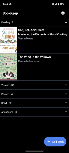 BookKeep Screen 2
